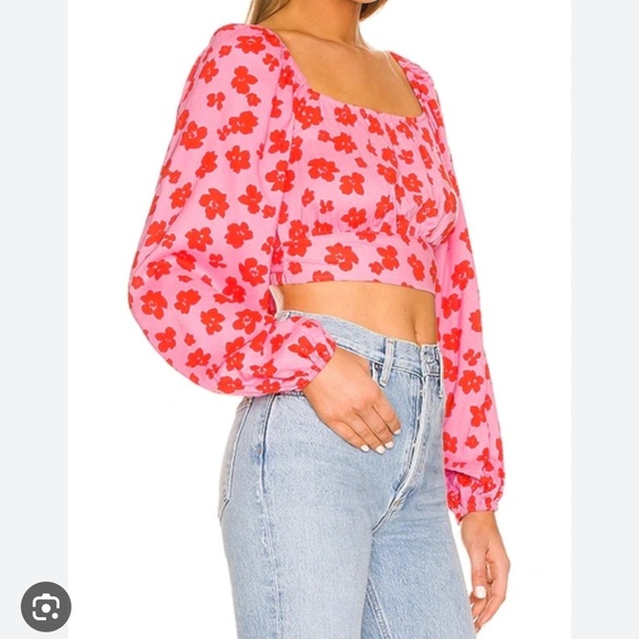 Sanctuary Going Solo Crop Tie Top in Cherry Kiss - Picture 3 of 5